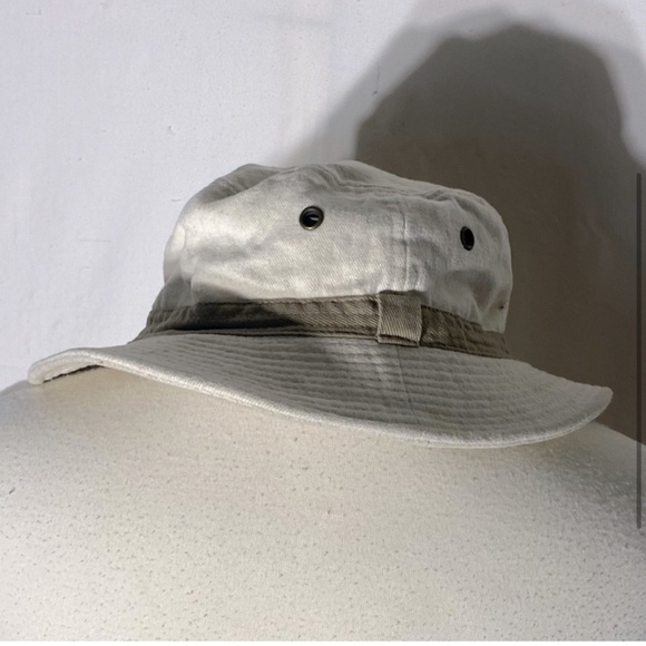 Vintage 90s Beige Cotton Bucket Hat - Picture 3 of 8